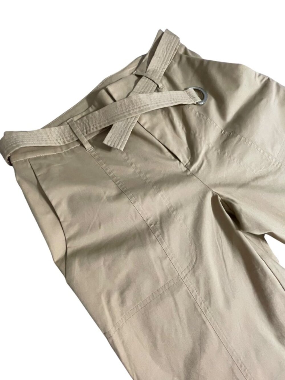 Chico’s Beige Belted Pants with D-Ring Detail - Picture 3 of 11